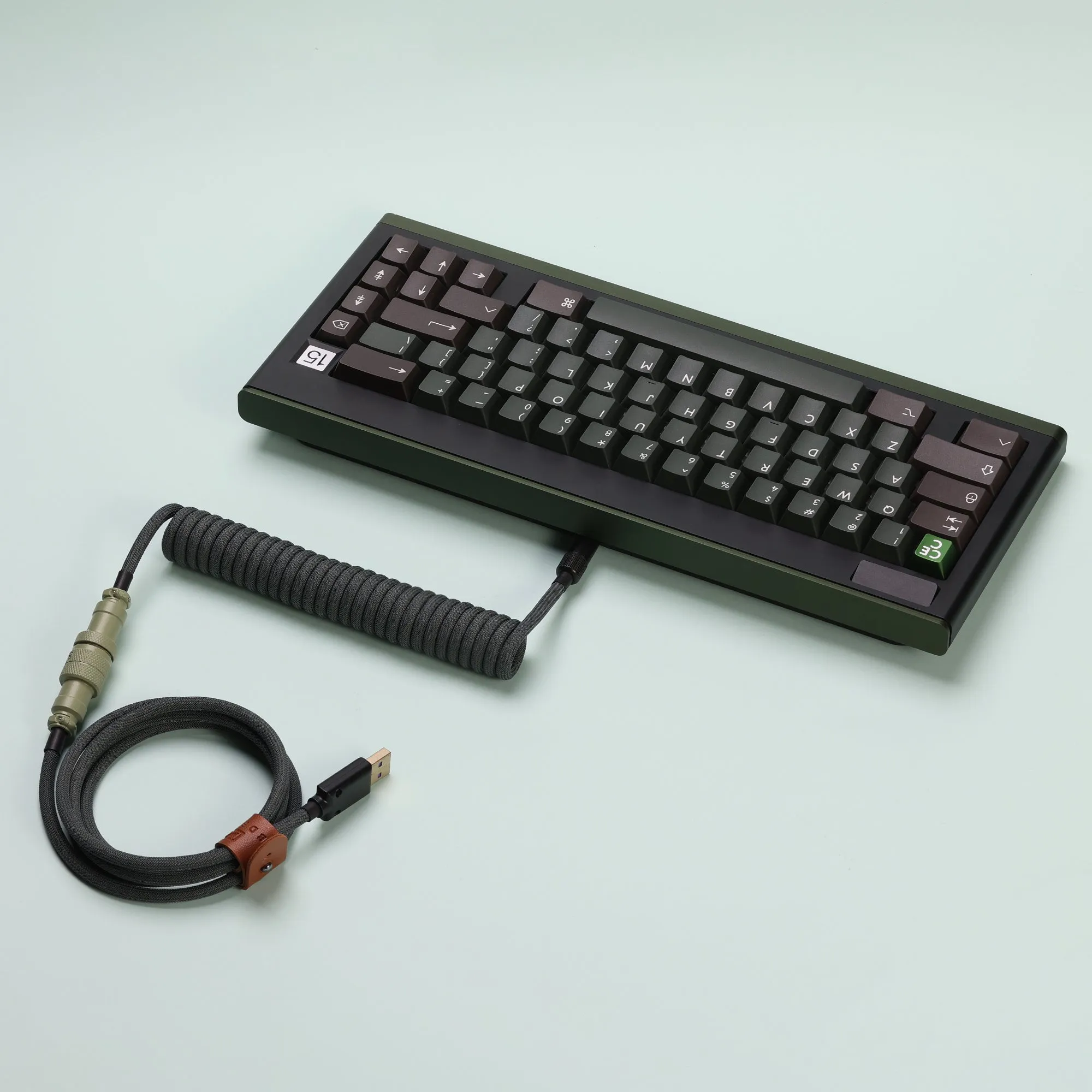 KBDfans Olive Green Handmade Custom Mechanical Keyboard USB-C Cable 2.0