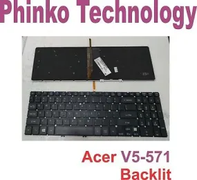 Keyboard for Acer Aspire M3-MA50 V5-571 V5-572 V5-573G V5-573 Backlit w/o Frame