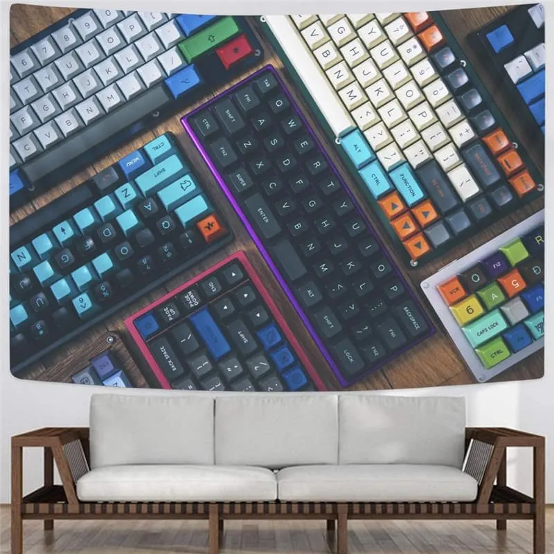 Keyboard Tapiz Letter Tapestries Colorful Home Tapestrys Decor Mandala Hippie