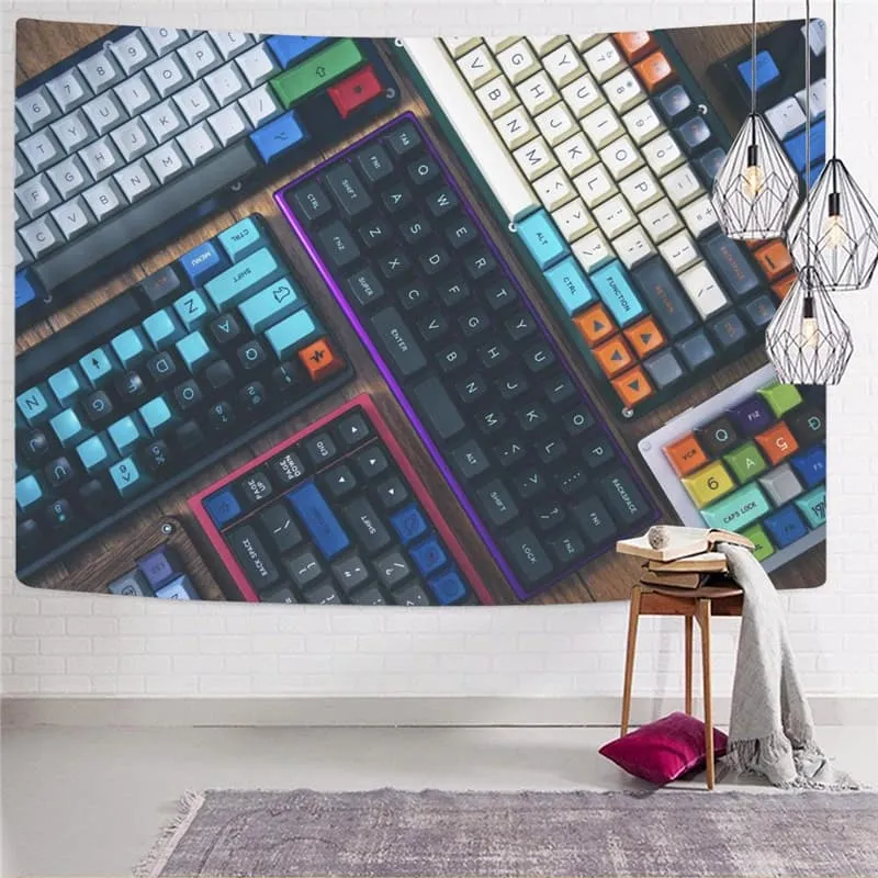 Keyboard Tapiz Letter Tapestries Colorful Home Tapestrys Decor Mandala Hippie