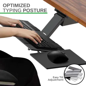 KEYBOARD TRAY KT2 641/ERGONOMICKT2 Ergonomic Under-Desk Adjustable Height & Angle Sit to Stand Up Keyboard Tray with negative tilt Best standing desk computer keyboard holder drawer