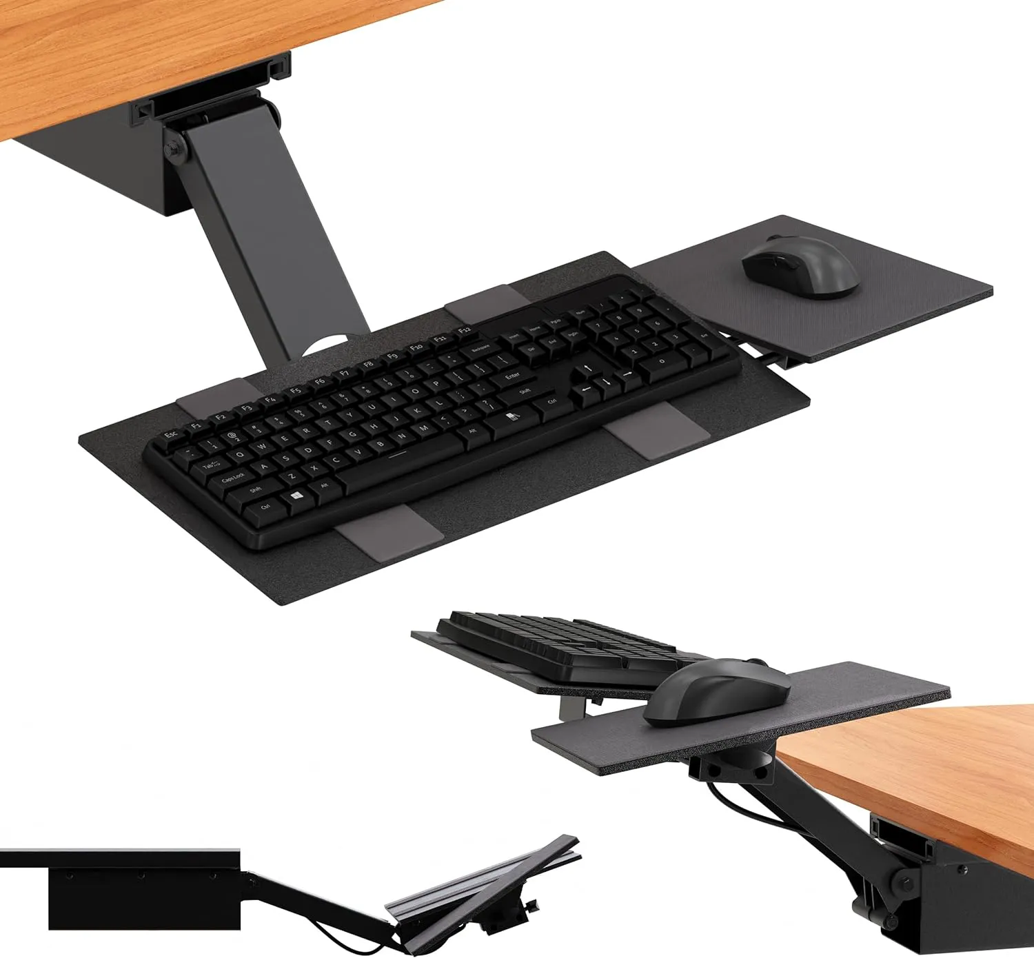 KEYBOARD TRAY KT2 641/ERGONOMICKT2 Ergonomic Under-Desk Adjustable Height & Angle Sit to Stand Up Keyboard Tray with negative tilt Best standing desk computer keyboard holder drawer