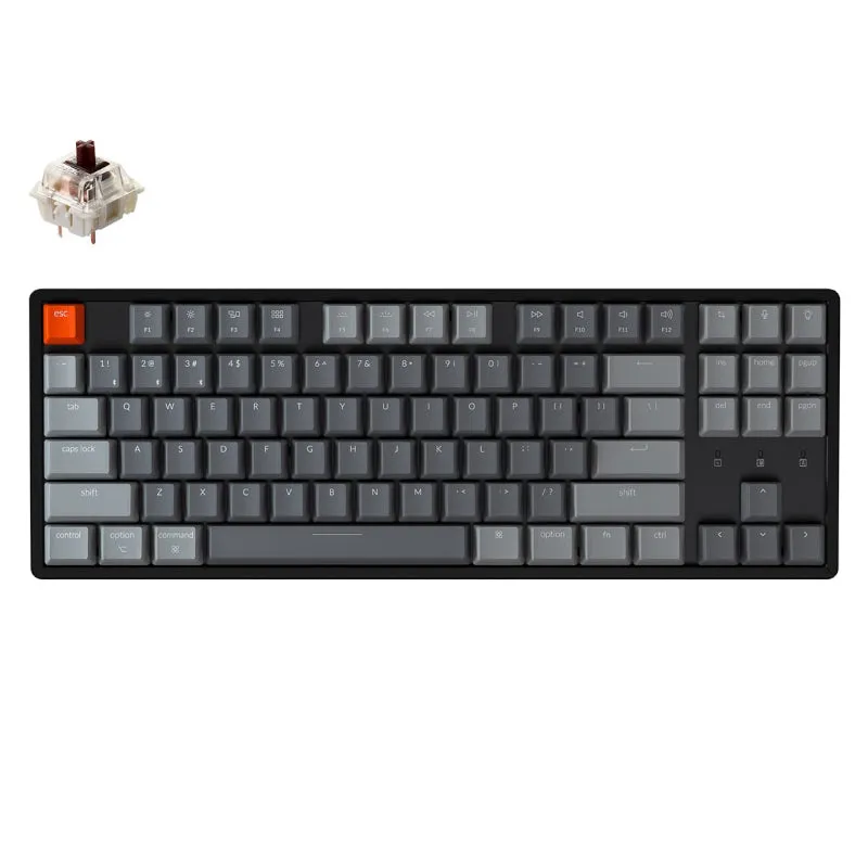 Keychron K8 87 Key Aluminium Frame Hot-Swappable Gateron Mechanical Keyboard Rgb Brown Switches