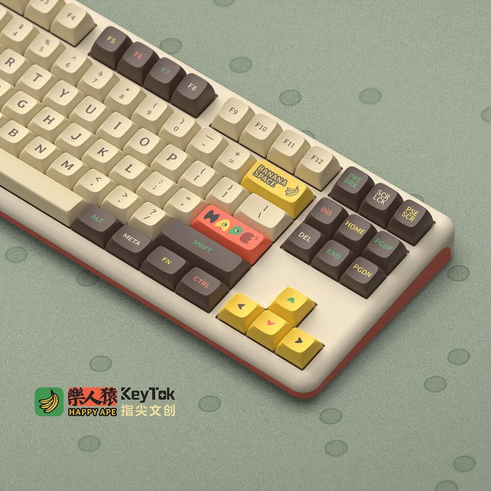 KeyTok KDA Profile Happy Ape Dye Sub Keycap Set thick PBT for keyboard 87 tkl 104 ansi xd64 bm60 xd68 CSTC75 BM87 BM65