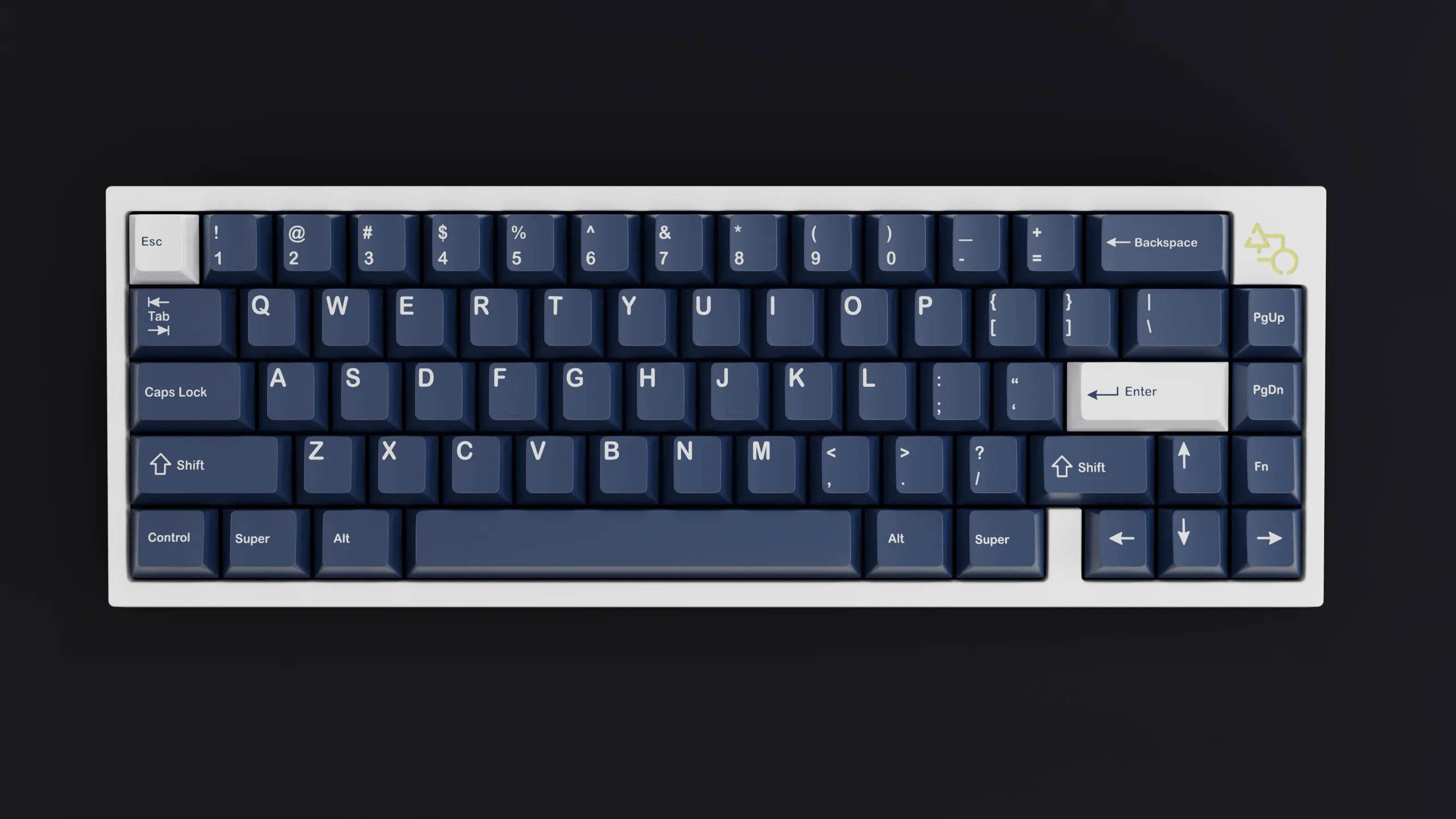 kfaPBT White on Navy Keycaps