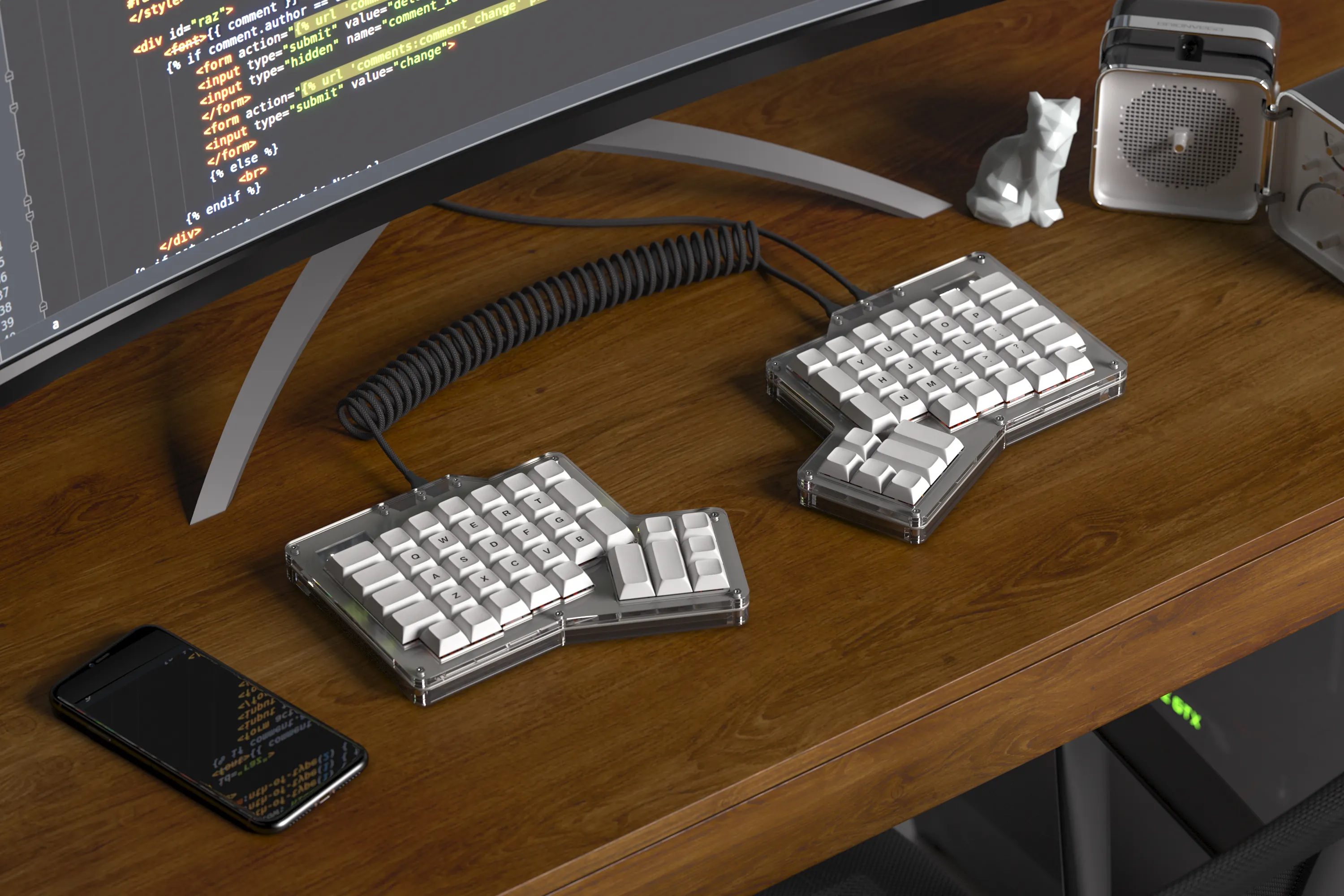 Kono Coiled Ergodox Cable