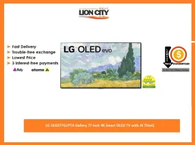 LG OLED77G1PTA Gallery 77-inch 4K Smart OLED TV with AI ThinQ