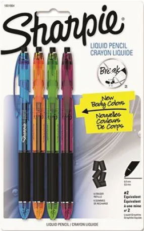 Liquid Mechanical Pencil 0.5 Mm Fashion Color Barrels 4 Per Pack