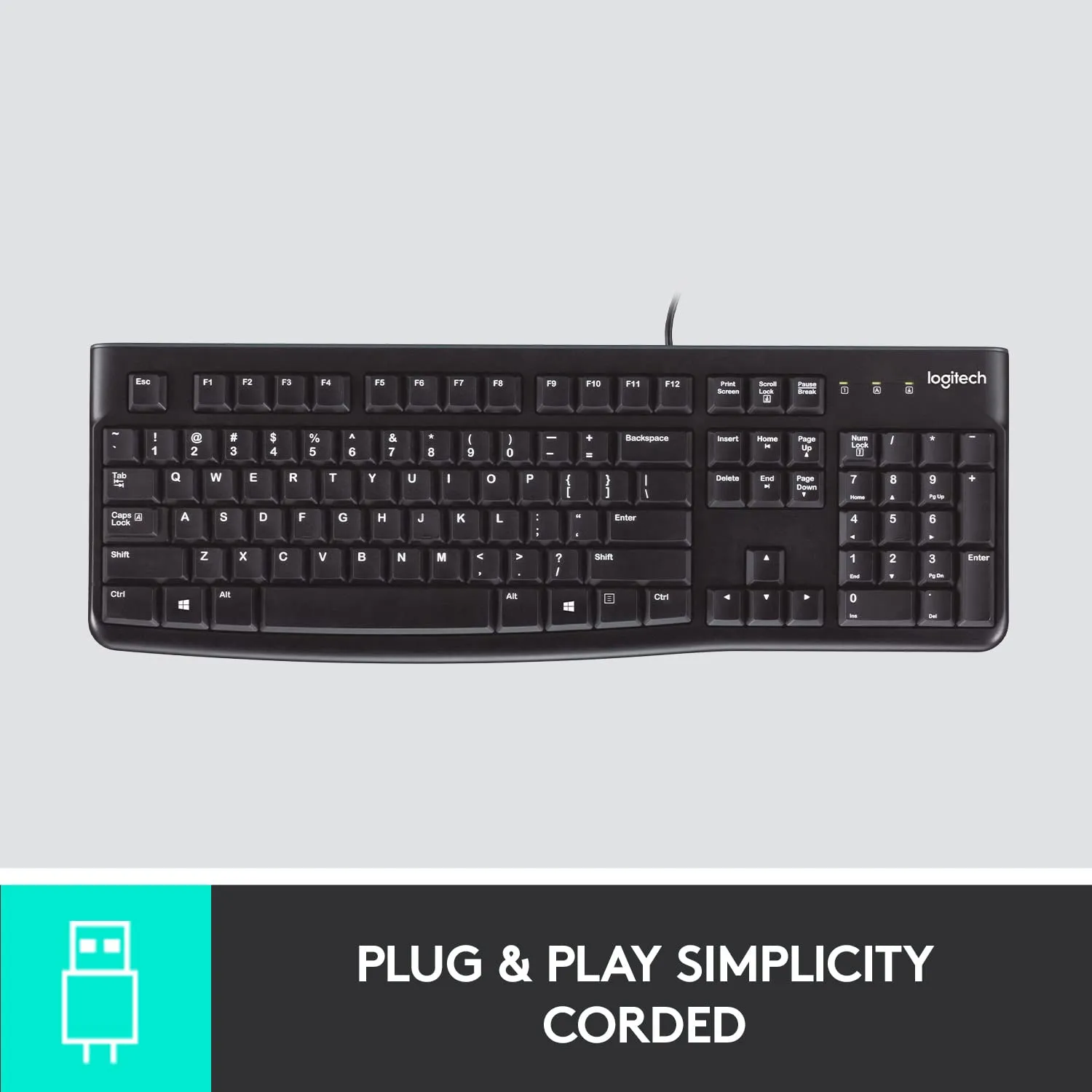 Logitech K120 有線USB鍵盤 (中文版) 920-002584 原裝行貨