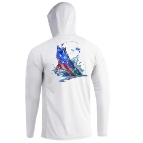 Long Sleeve Hoody Shirts UPF 50  (Leaping Tarpon)