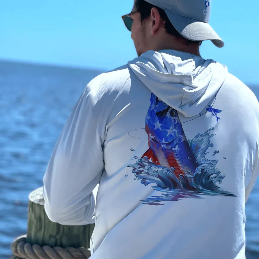 Long Sleeve Hoody Shirts UPF 50  (Leaping Tarpon)