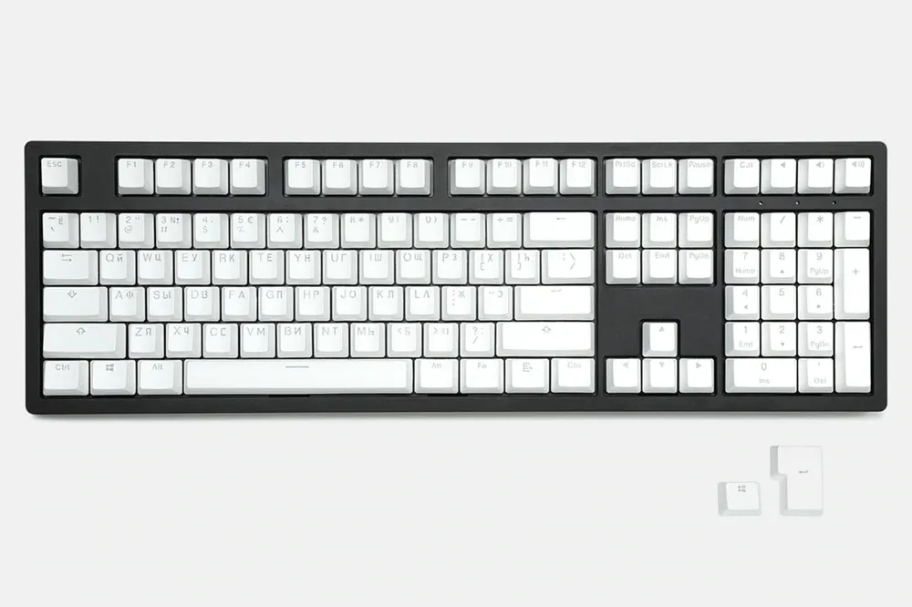 LOOP RUSSIAN & KOREAN ROOT LETTER legends PBT DOUBLESHOT KEYSET OEM profile black and white