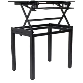 Lorell/Rocelco Black 40” Large Height Adjustable Standing Desk BUNDLE |  Dual Monitor Riser | Deluxe Floor Stand, R DADRB-40-FS