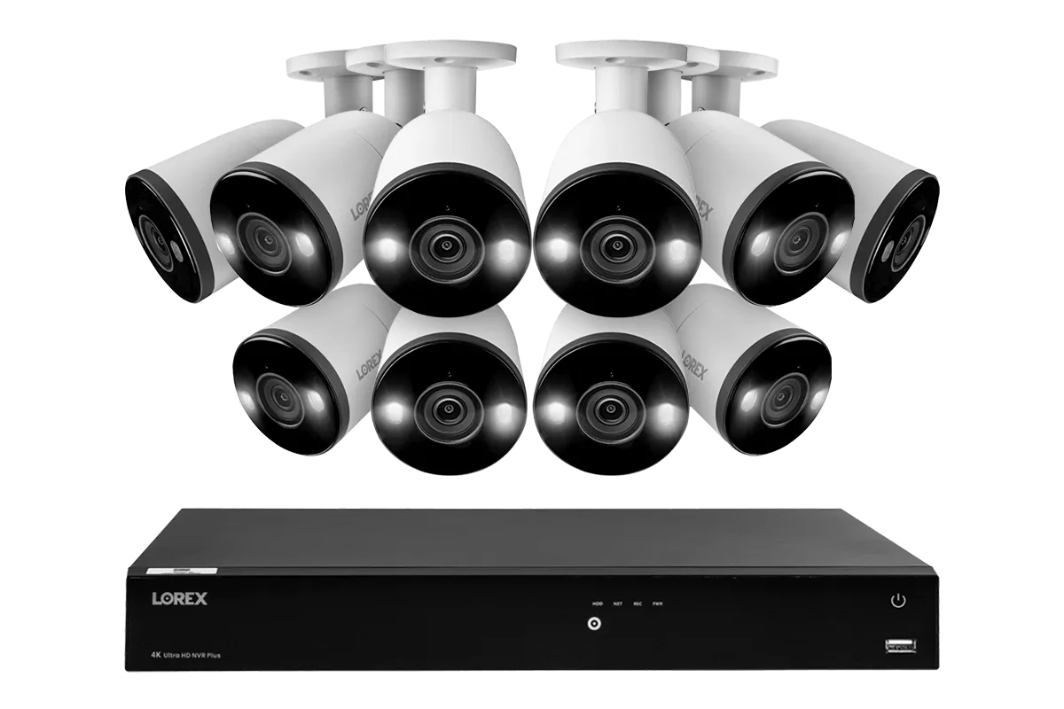 Lorex Fusion Series 4K 16 Camera Capable (Wired or Fusion Wi-Fi) 4TB Wired NVR System with H13 Bullet Cameras