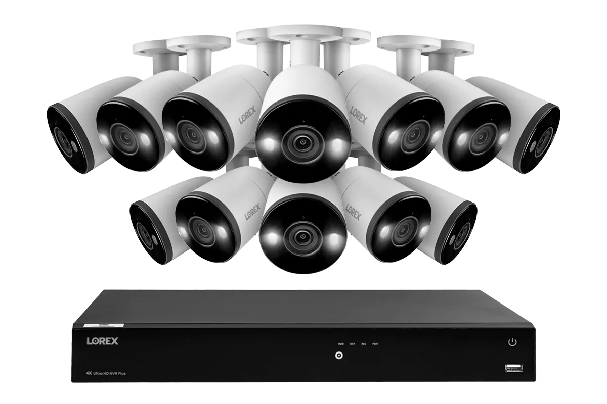 Lorex Fusion Series 4K 16 Camera Capable (Wired or Fusion Wi-Fi) 4TB Wired NVR System with H13 Bullet Cameras