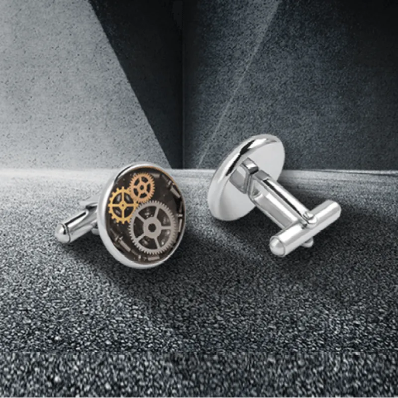 Mechanical Watch Stainless Steel Cufflinks