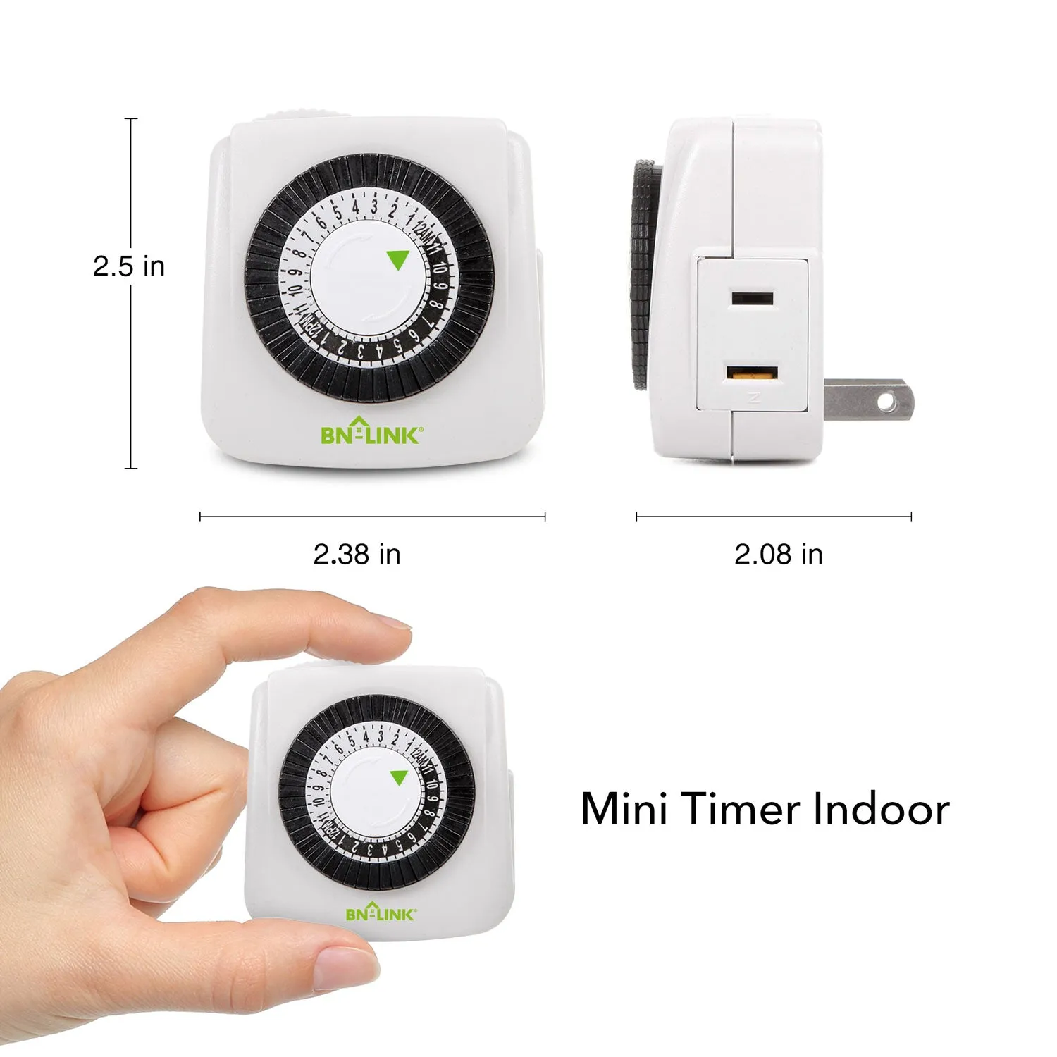 Mini Indoor 24-Hour Mechanical Outlet Timer BN-LINK