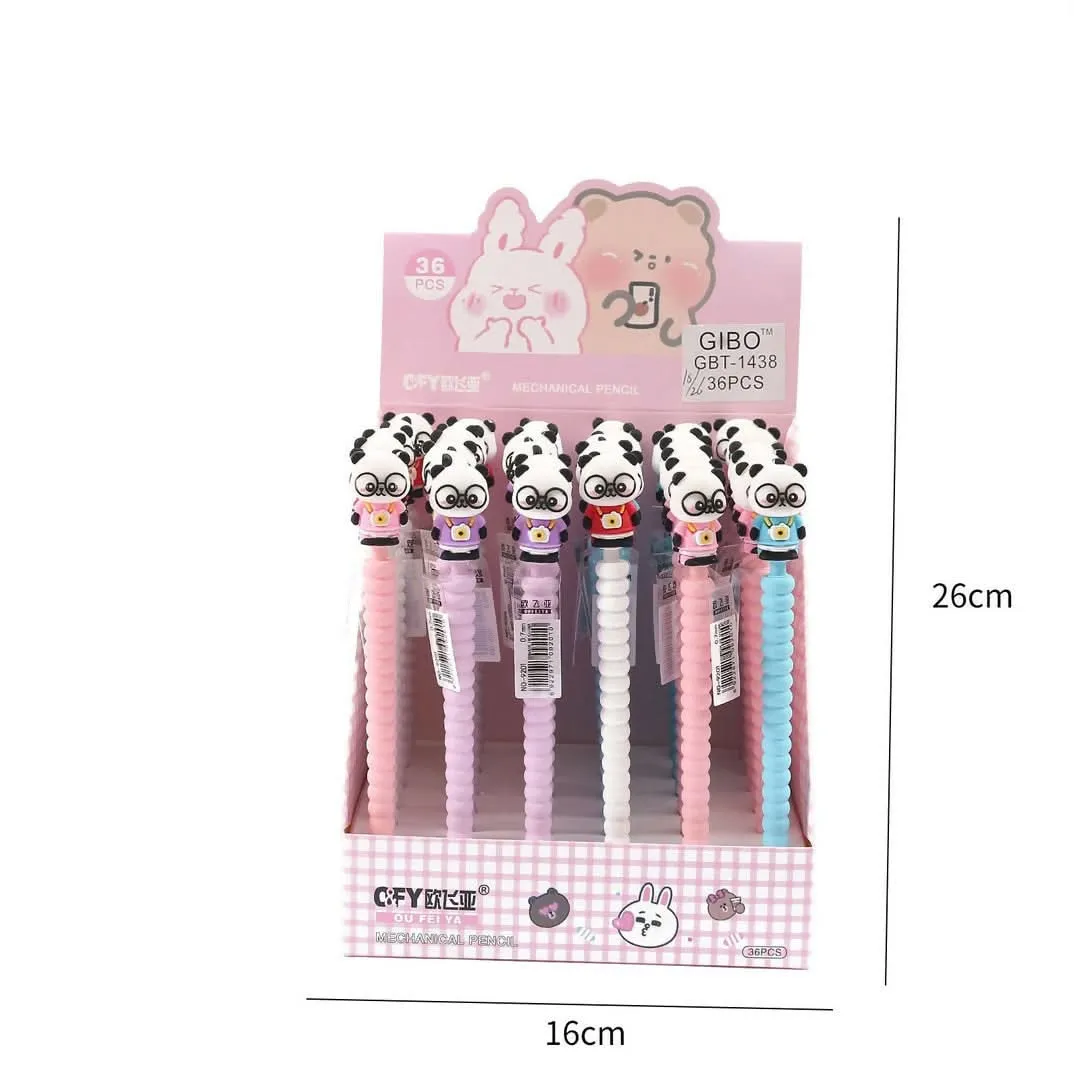 Mini Panda Theme Mechanical Pencil (Pack of 2,MultiColours)