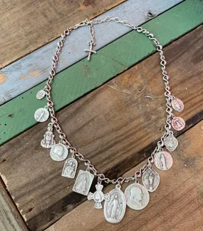 Multi Medal Charm Necklace