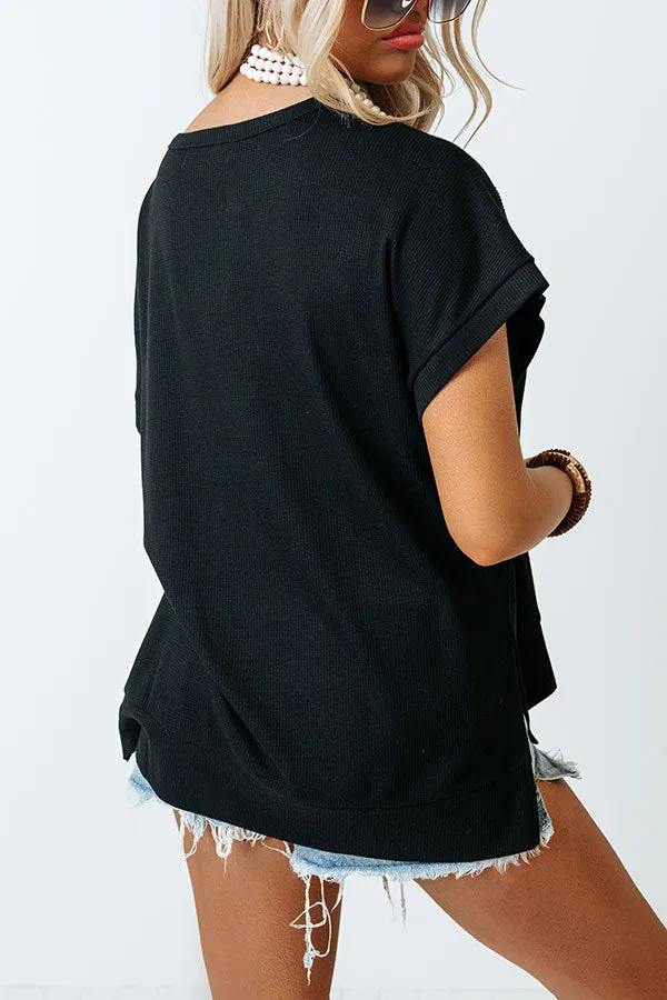 Neighborhood Hotspot Waffle Knit Tee In Black