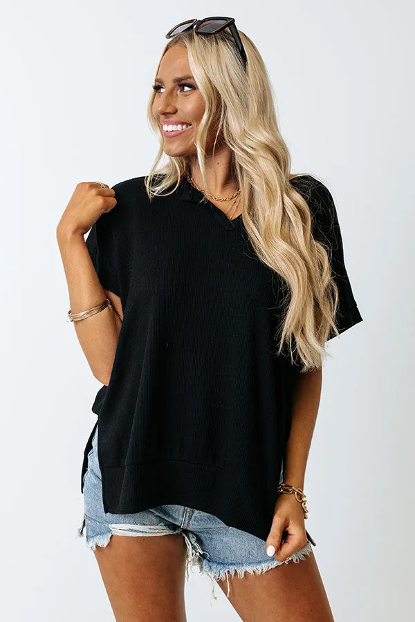 Neighborhood Hotspot Waffle Knit Tee In Black