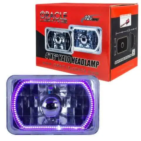 Oracle Sealed Beam Headlight Dodge Charger (77-87) [4X6" H4651/H4656] White / Blue / Red / Green / Amber / UV/Purple / ColorSHIFT