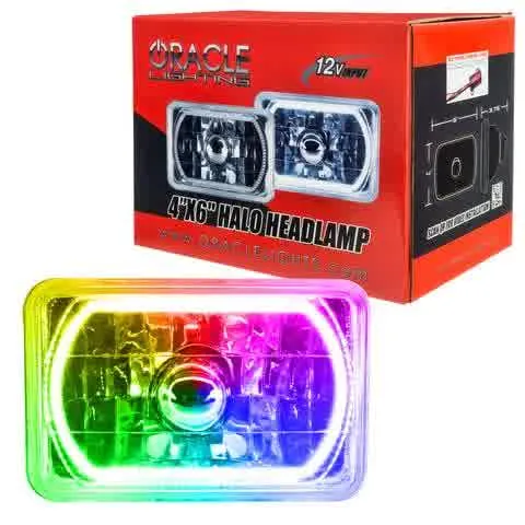 Oracle Sealed Beam Headlight Dodge Charger (77-87) [4X6" H4651/H4656] White / Blue / Red / Green / Amber / UV/Purple / ColorSHIFT