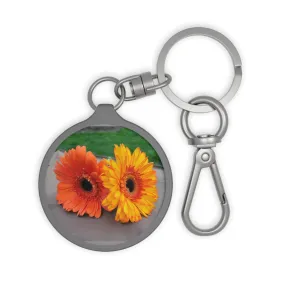 Orange and Yellow Flowers Keyring Tag