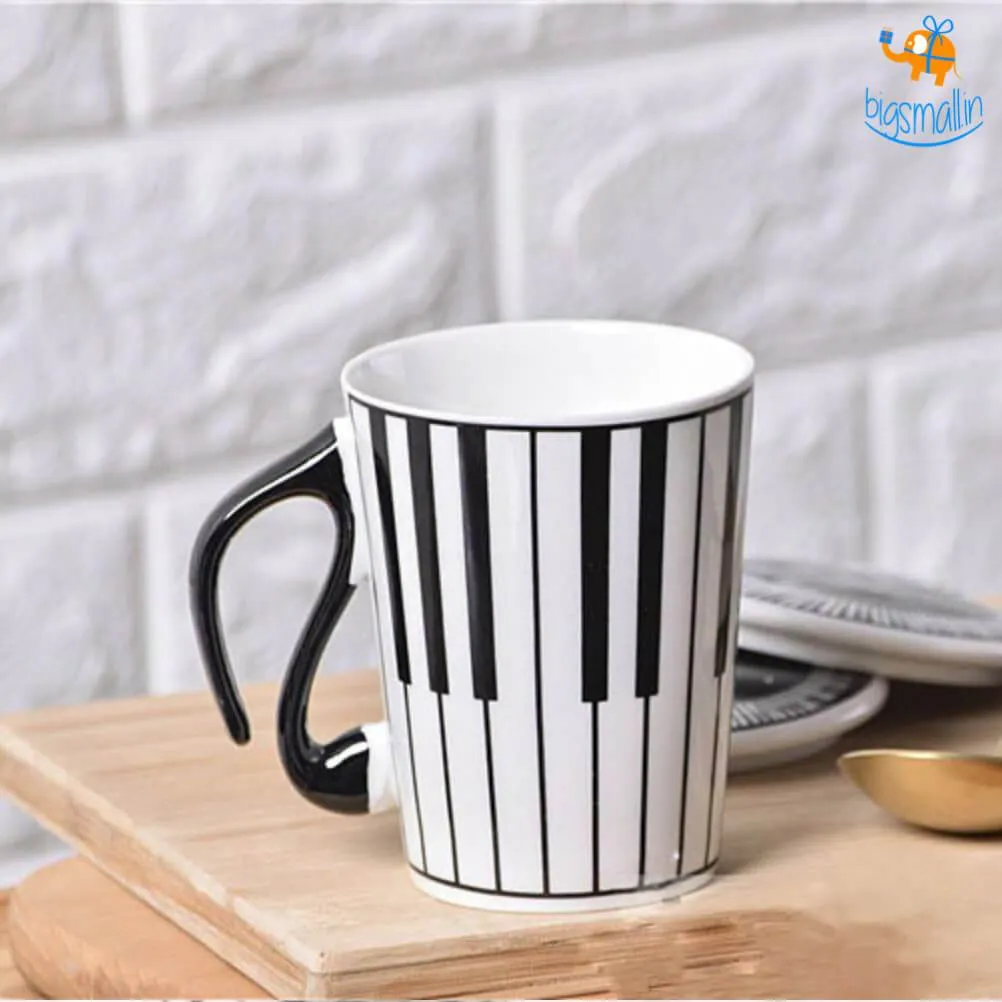 Piano Keyboard Mug With Lid