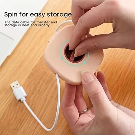 Portable Round Rotatable Wire Cable Storage Box Data Line Box Mobile Phone Charging Cable Winder Protective Wire Cable Organizer (random Color)