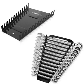 Ratcheting Wrench Set with Magnetic Wrench Organizer