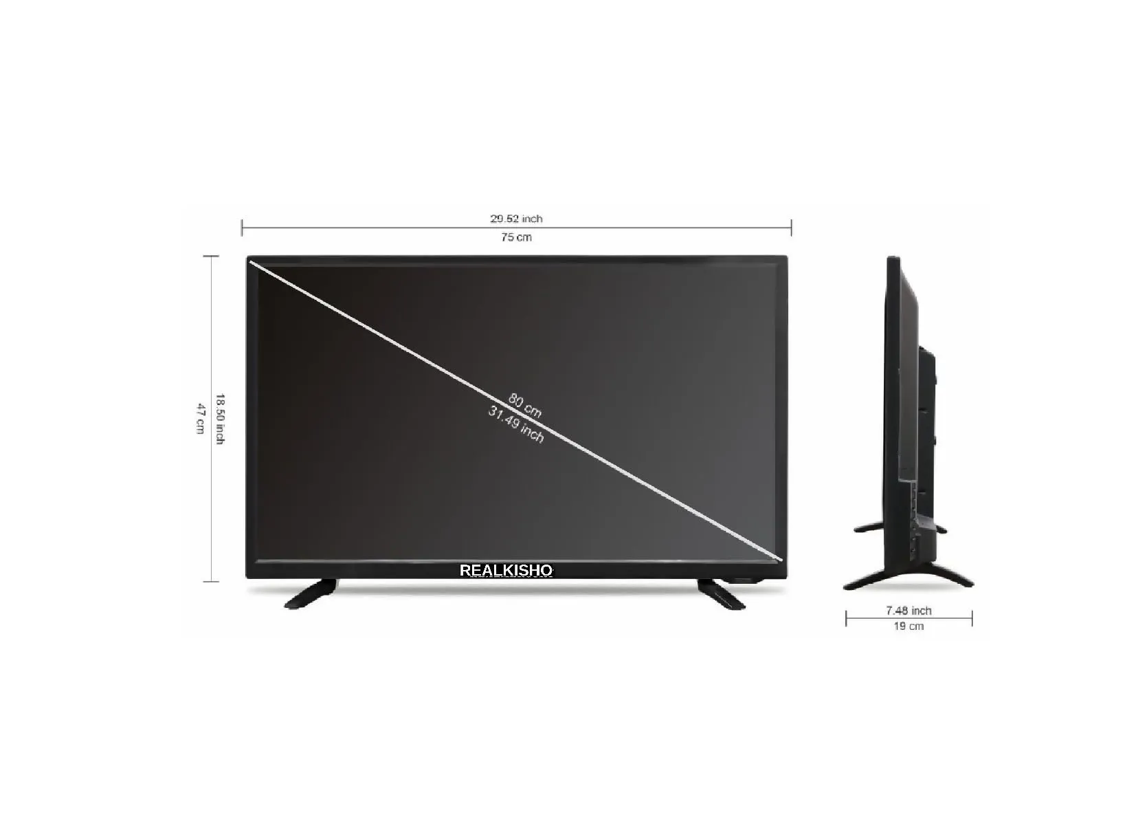 REALKISHO 32 4k Android Ultra Full hd tv80(cm) ir Series