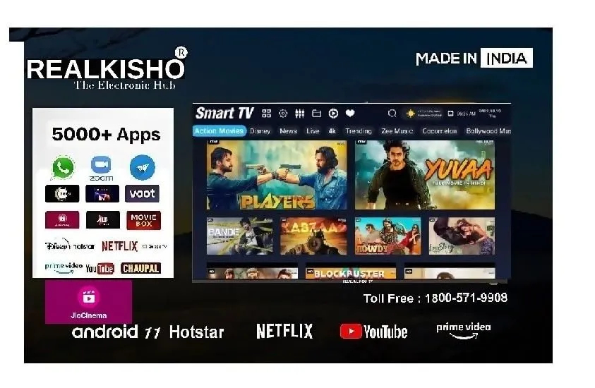 REALKISHO 32 4k Android Ultra Full hd tv80(cm) ir Series