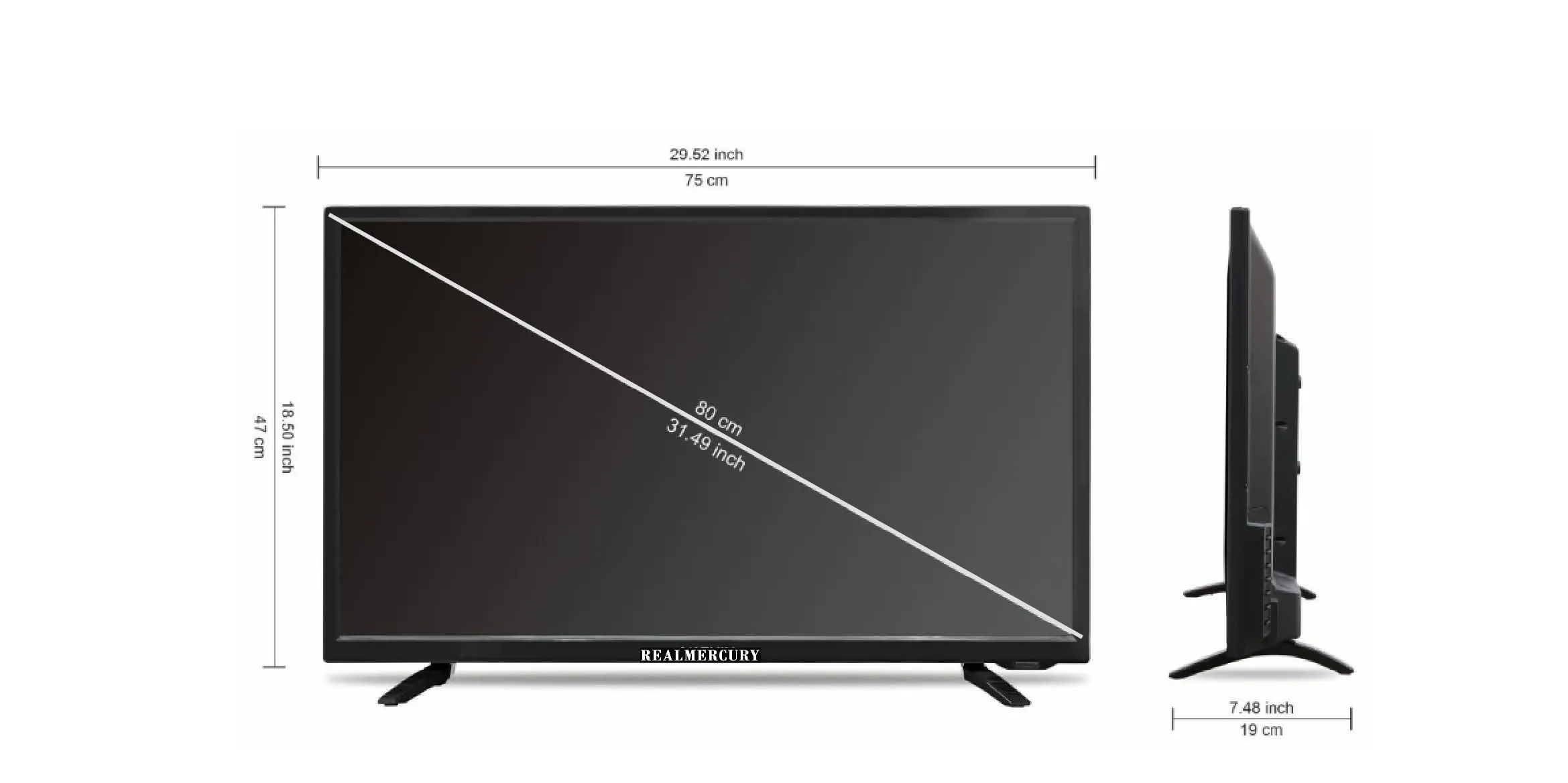 REALMERCURY 32 inch Smart tv 4k btvkser