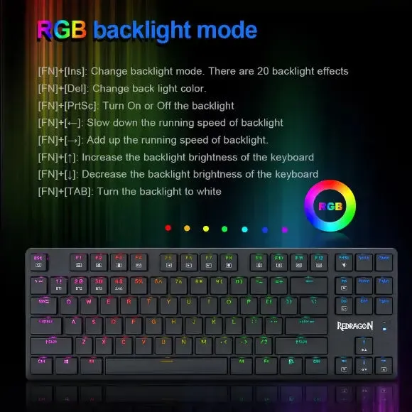 REDRAGON K539 Anubis Wireless RGB Mechanical Keyboard - Black