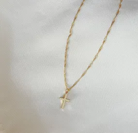 Religious Minimalist Gold Filled Cross Necklace