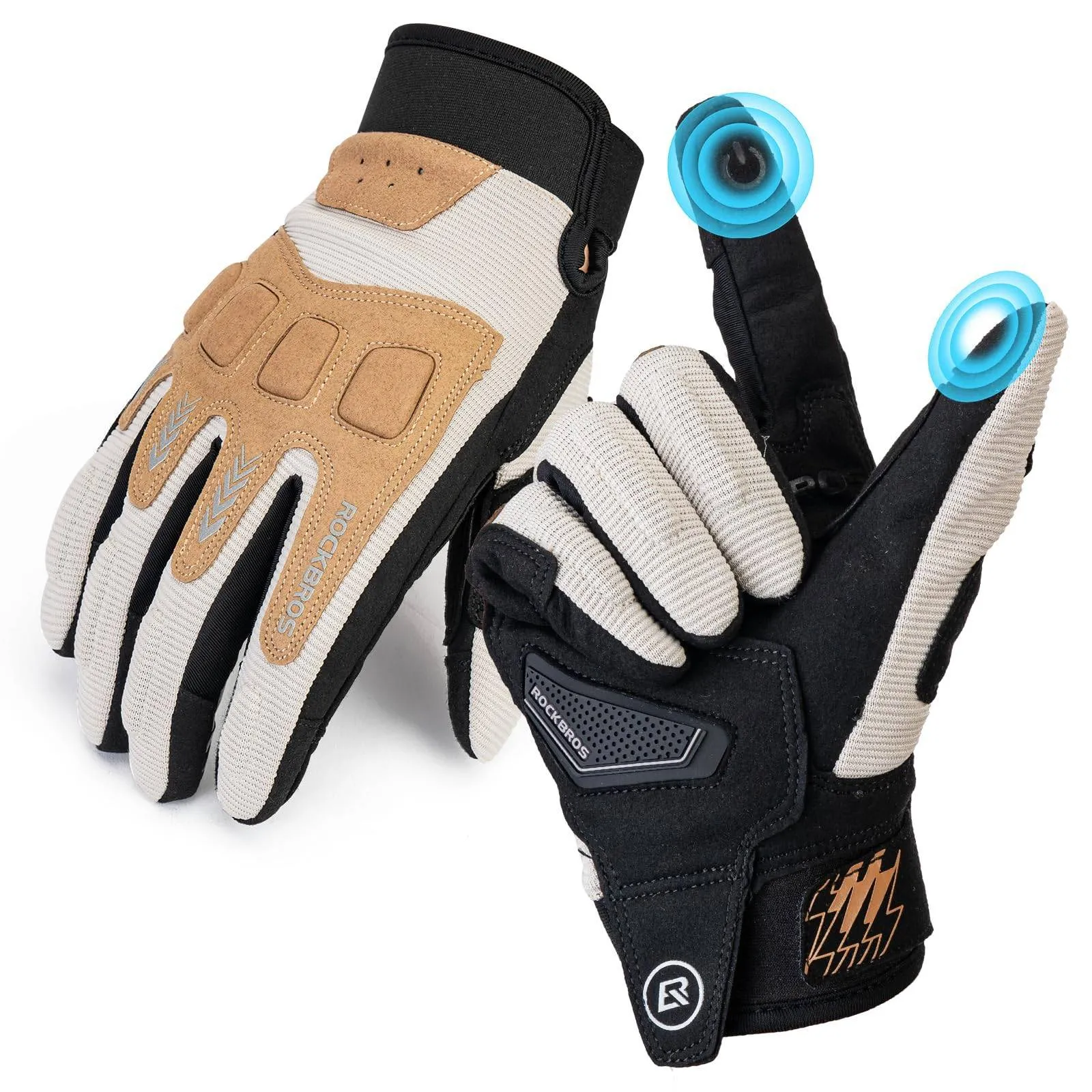 ROCKBROS Fahrradhandschuhe Winter Herbst Herren MTB Stoßdämpfend Handschuhe