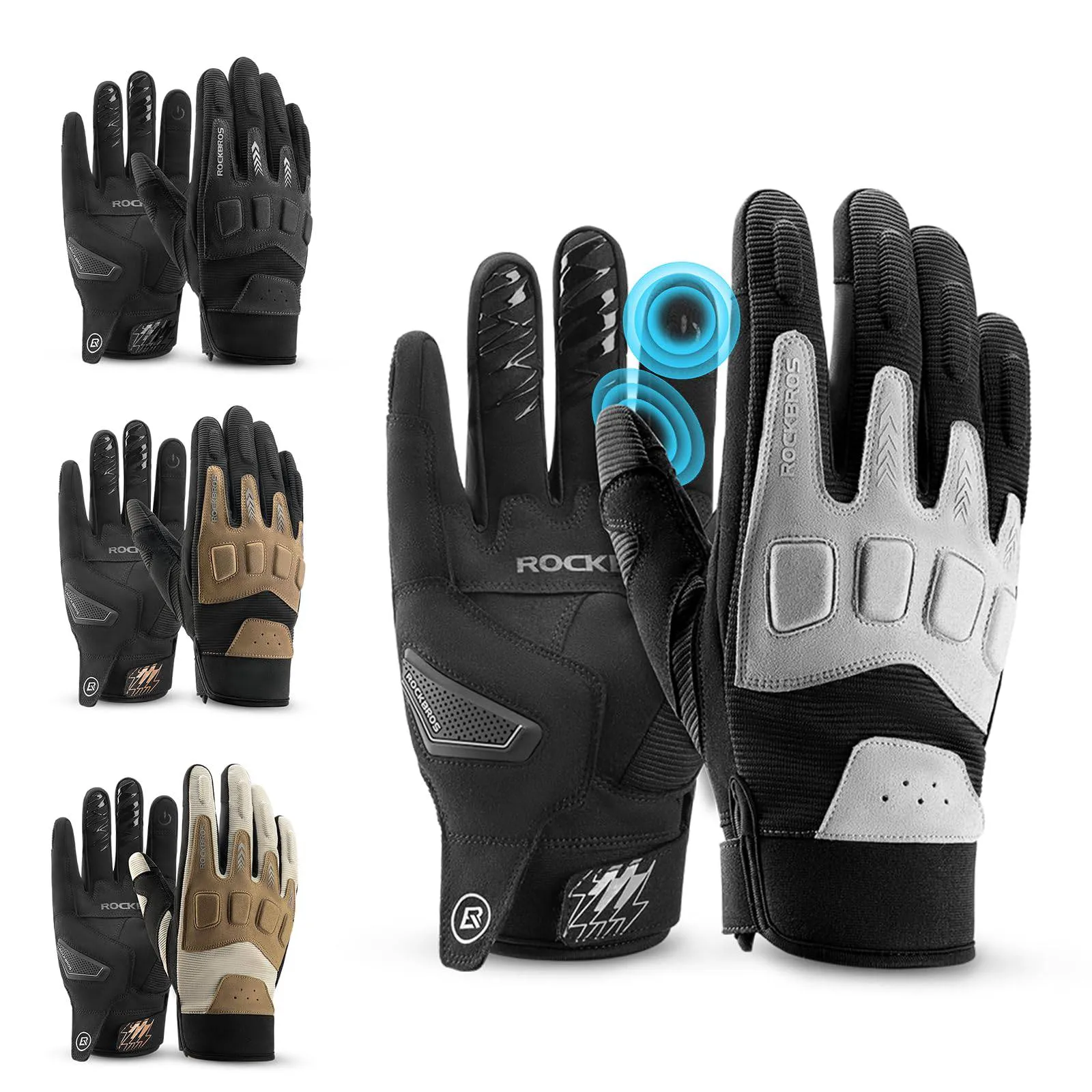 ROCKBROS Fahrradhandschuhe Winter Herbst Herren MTB Stoßdämpfend Handschuhe