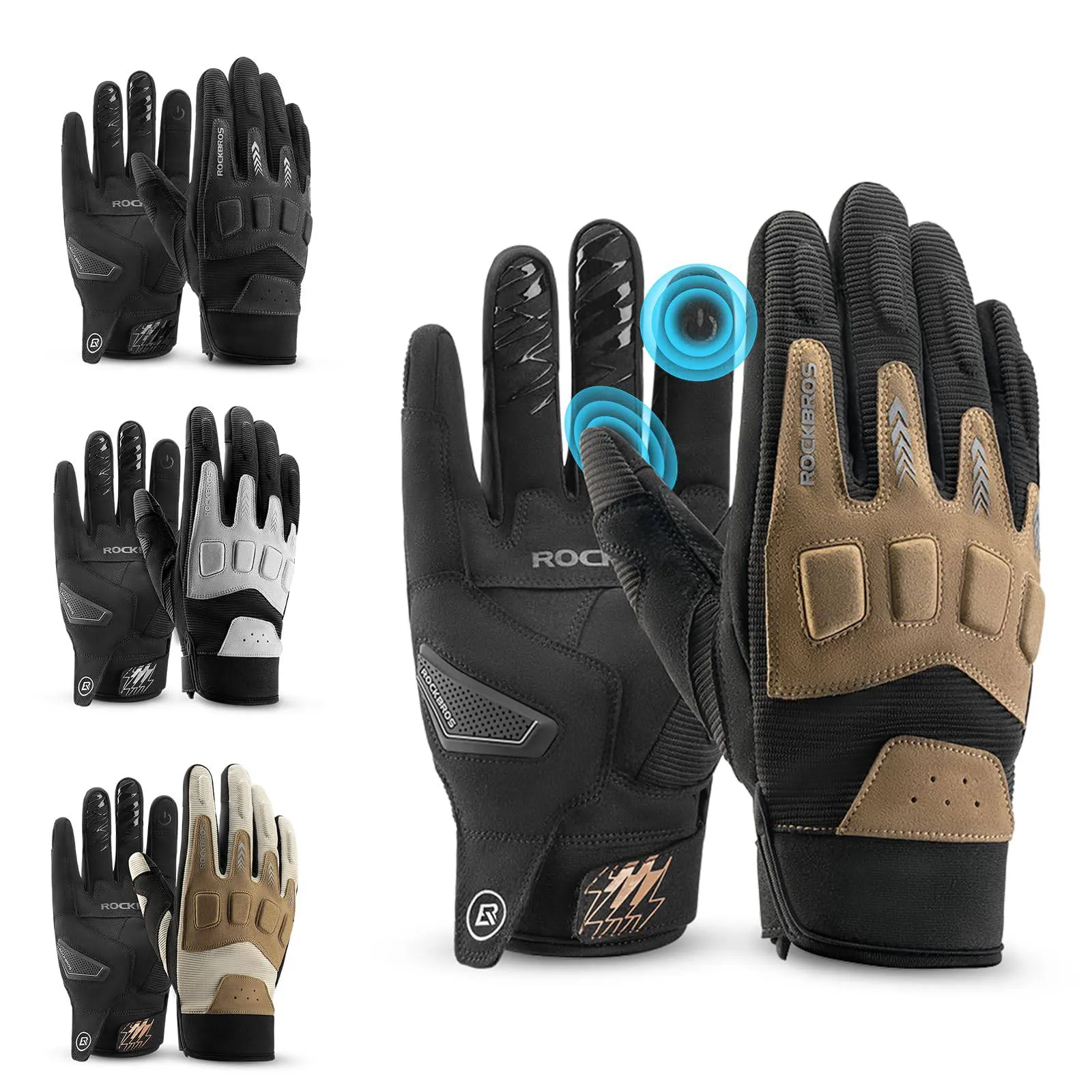 ROCKBROS Fahrradhandschuhe Winter Herbst Herren MTB Stoßdämpfend Handschuhe