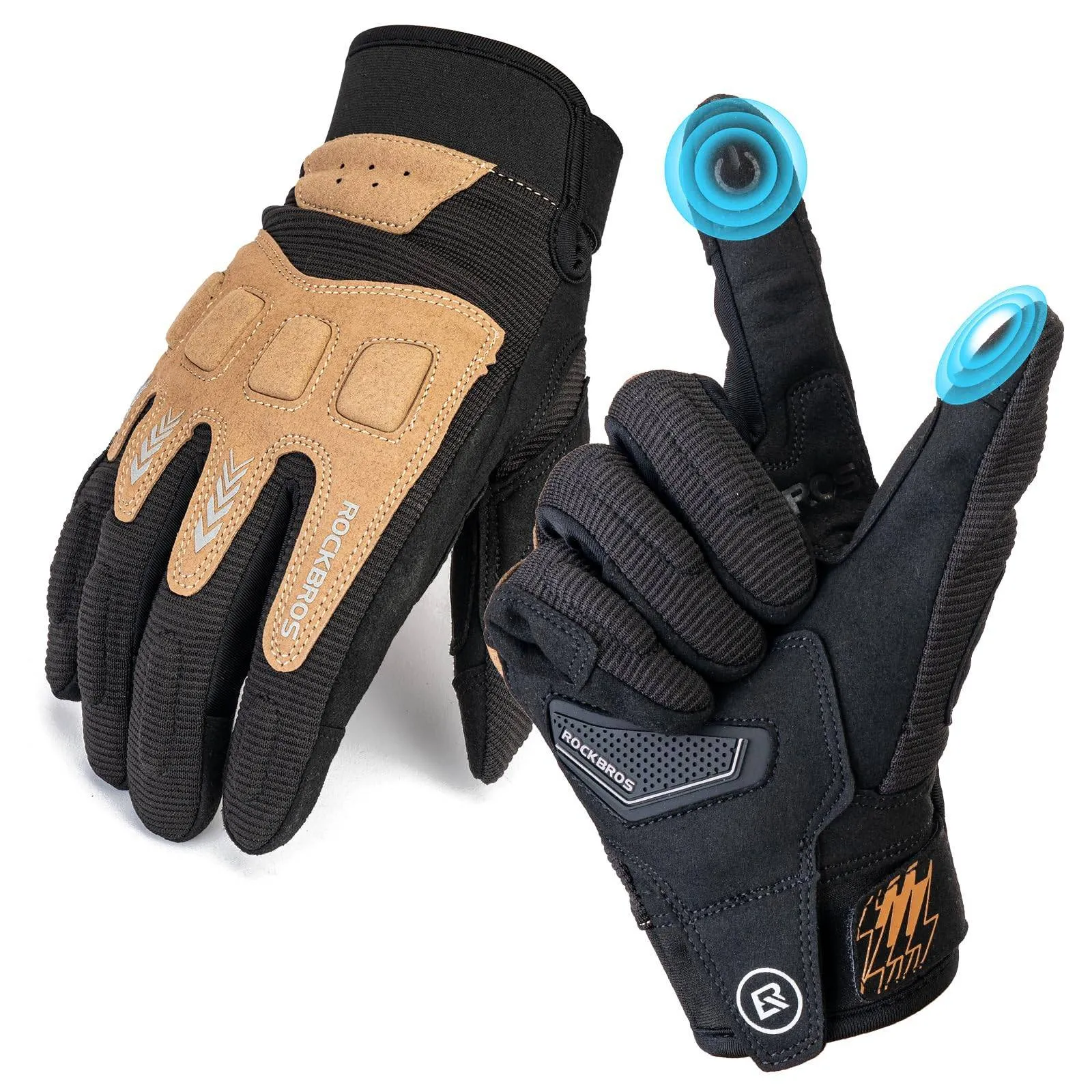 ROCKBROS Fahrradhandschuhe Winter Herbst Herren MTB Stoßdämpfend Handschuhe