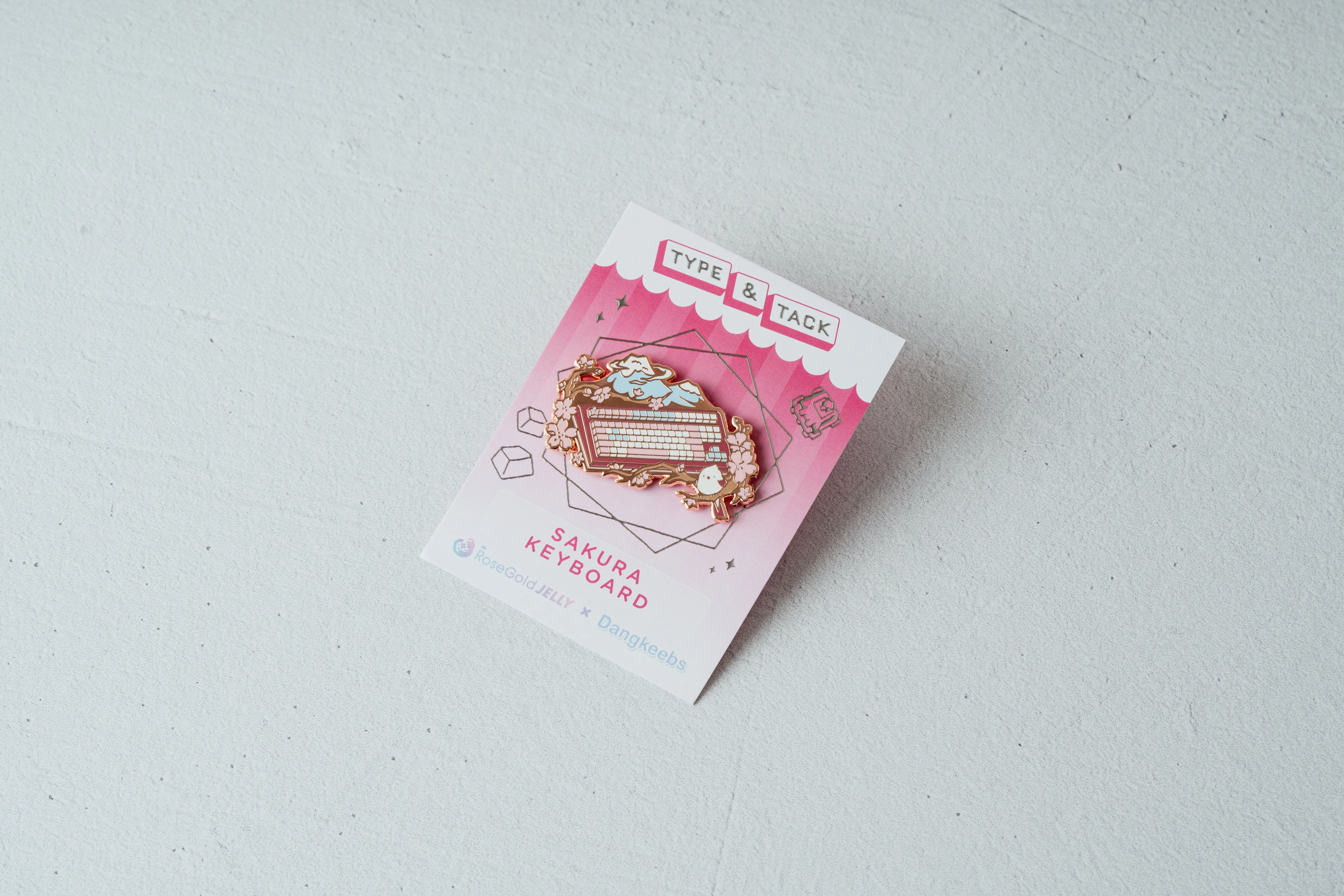 RoseGoldJelly x Dangkeebs - Type and Tack - Sakura Keyboard Pin