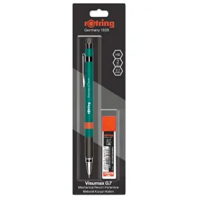 Rotring Visumax Mechanical Pencil 0.7 mm Green with 24 HB Leads Blister Pack