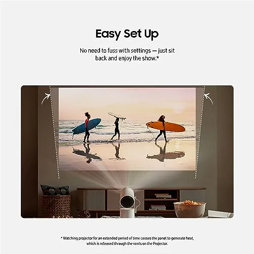 SAMSUNG 30” - 100” The Freestyle 2nd Gen with Gaming Hub Smart Portable Projector, FHD, HDR, Big Screen Home Theater Experience, 360 Sound, SP-LFF3CLAXXZA, 2023 Model