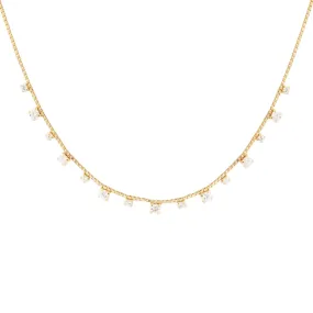 SCATTERED LOVE COLLAR NECKLACE - CUBIC ZIRCONIA & GOLD