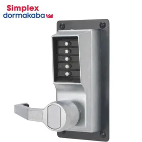 Simplex - LLP1010 - Mechanical Pushbutton Exit Trim Lever Lock - 2¾" Tailpiece - Satin Chrome - LH/LHR