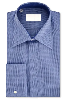 Sky over Indigo Geometric Forward Point Collar Shirt