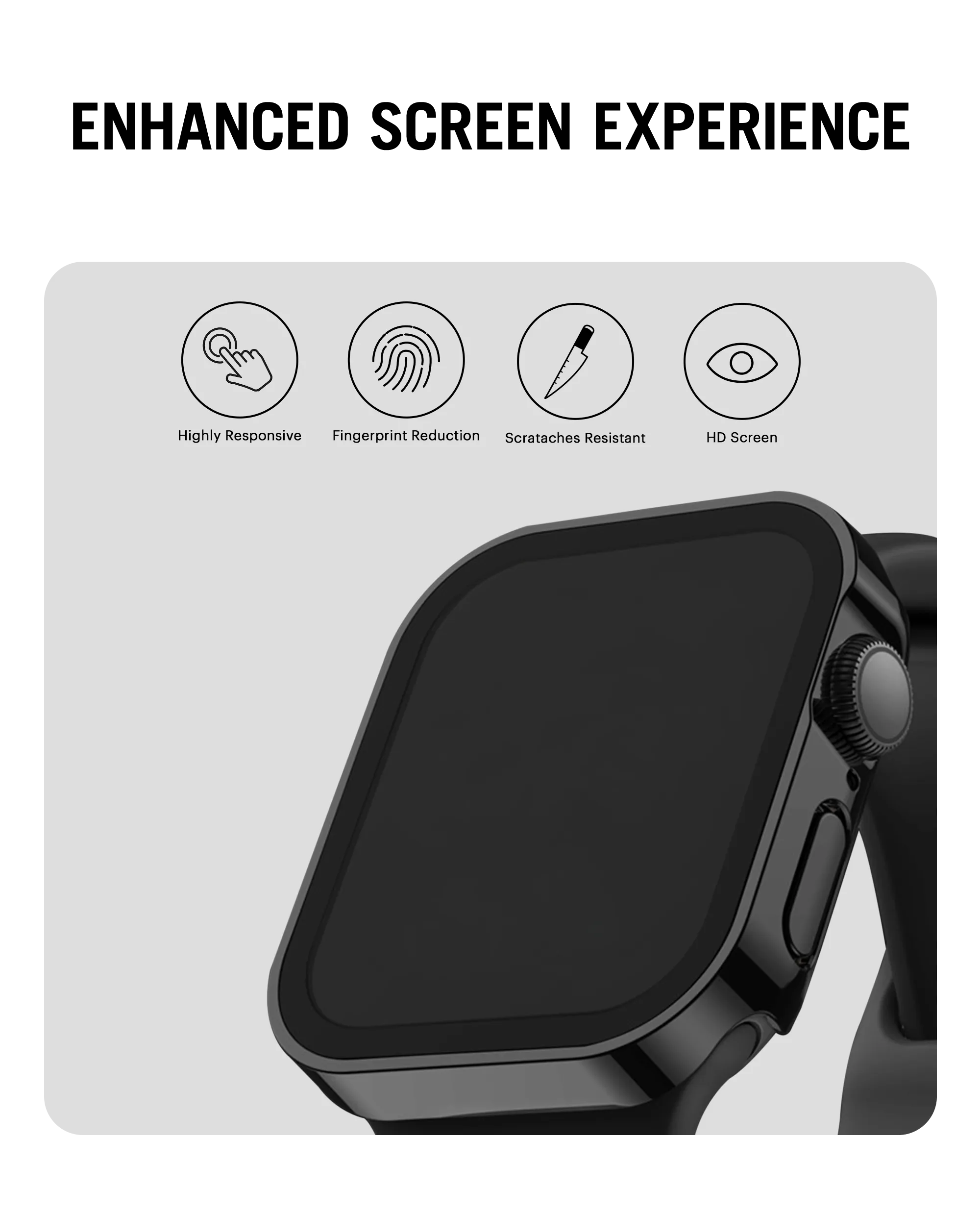 Sleek fit Apple Watch Series Case With Screen Protector