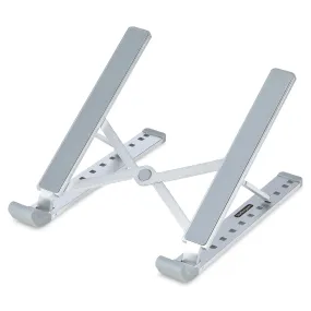 Startech.Com Foldable Laptop Riser Stand, Portable Height Adjustable Ergonomic Laptop Stand, Ventilated Aluminum Frame S