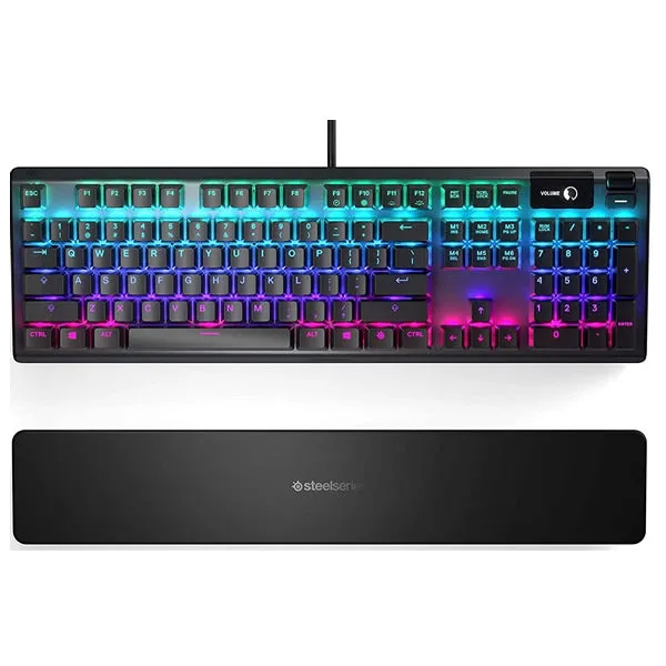 SteelSeries 64532 Apex 5 US Hybrid Mechanical Gaming Keyboard with OLED Smart Display Blue Swith Gaming Keyboard