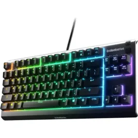 SteelSeries Apex 3 TKL Wired Gaming Keyboard with RGB Backlighting – Black (64831)